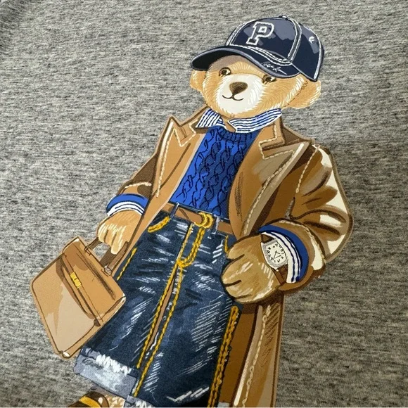 Ralph Lauren Gray women’s T-Shirt with Bear Graphic - Picture 4 of 6